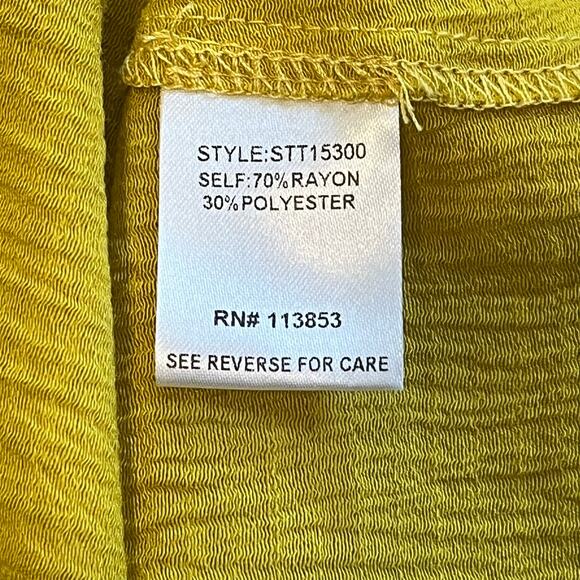 Sugar Lips Yellow Puff Sleeve Peplum Blouse Medium Embroidered Cottagecore girly - Picture 8 of 12